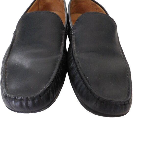 Marc Joseph New York Shoes Mens 9.5 Black Broadway Moc Toe Loafers Leather - Picture 2 of 7